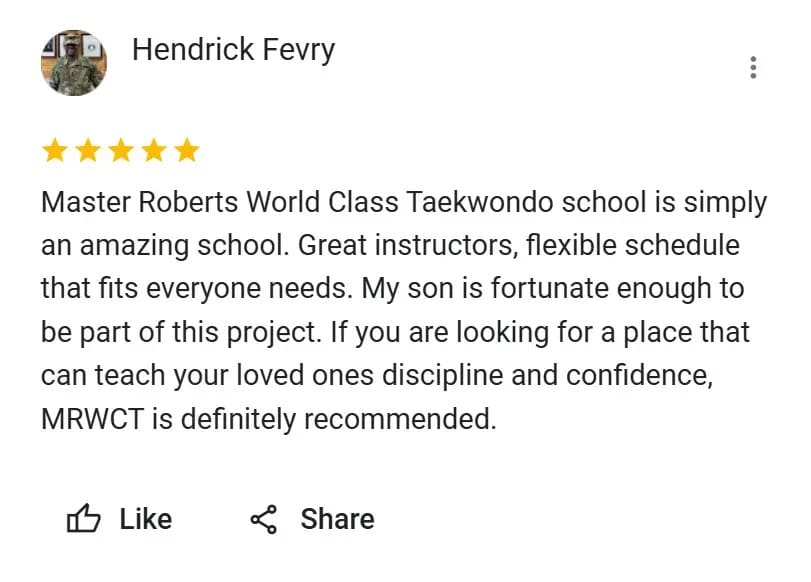 positive review on how our martial arts school is the best